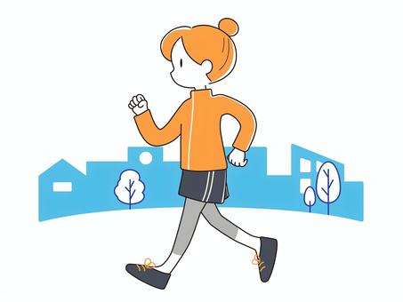 Woman exercising_2, JPG, PNG and AI Woman exercising_2, female, walking, jogging, JPG, PNG and AI