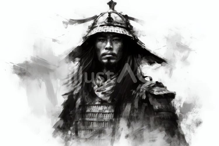 長髪の侍 侍,武士,男性のイラスト素材
