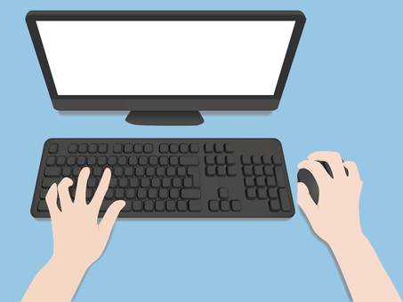 Black desktop computer with blue background, JPG and AI Black desktop computer with blue background, computer, desktop computer, monitor, JPG and AI