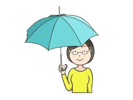 夏の熱中症対策で日傘をさす若い女性 傘,日焼け対策,夏,女性,夏休み,日陰,日傘,熱中症対策,日よけ,屋外のイラスト素材