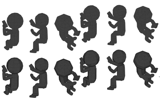 棒人間　ペパクラ風　座ってスマホを見る スマートフォン,スマホ,ネット,インターネット,メール,観る,視聴,座る,人間,人のイラスト素材