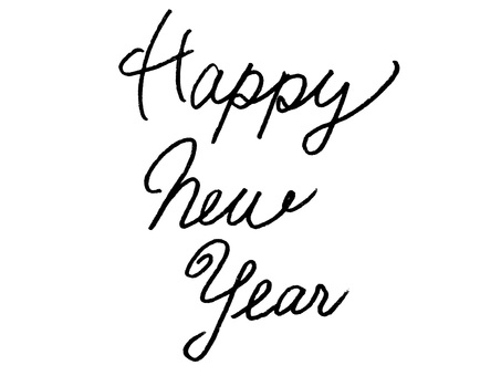 【マーカー】Happy new year happynewyear,ハッピーニューイヤー,年賀状,文字,タイトル,テキスト,ロゴ,英語,フォント,ワードのイラスト素材