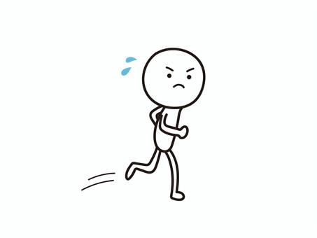 急ぐ棒人間のイラスト 急ぐ,走る,ランニング,焦る,人,人物,棒人間,ベクターのイラスト素材