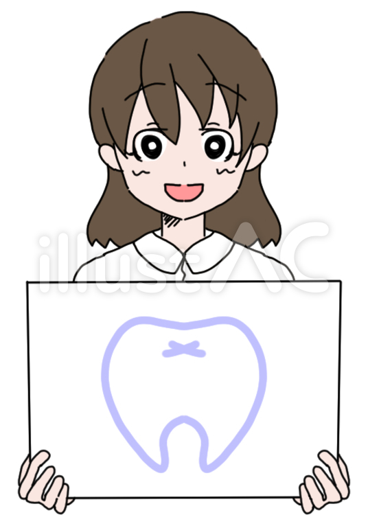 パネル 歯 白い服の女性イラスト No 無料イラストなら イラストac