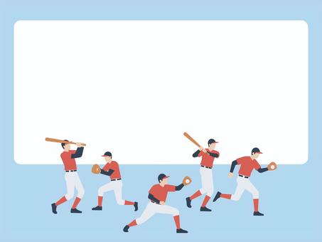 野球する人たちのフレーム 野球する人たちのフレーム 野球,野球部,野球部員,新入部員,少年野球,野球選手,野球チーム,甲子園,プロ野球,高校野球のイラスト素材