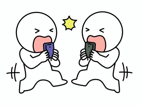 ながらスマホでぶつかる棒人間 ながらスマホでぶつかる棒人間 ながらスマホ,棒人間,スマートフォン,スマホ,ぶつかる,トラブル,痛い,2人,激痛,かわいいのイラスト素材