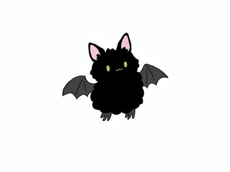 コウモリ（黒） コウモリ,黒,羽,飛ぶ,耳,かわいい,ゆるいのイラスト素材