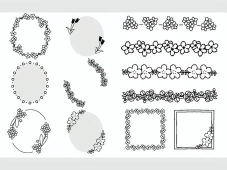 Illustration, frame, line, spring, 