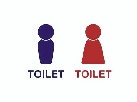 シンプルトレマーク男女セット トイレ,トイレマーク,トイレ表示,アイコン,ピクト,ピクトグラム,表示,男女トイレ表示,男女トイレ,看板のイラスト素材