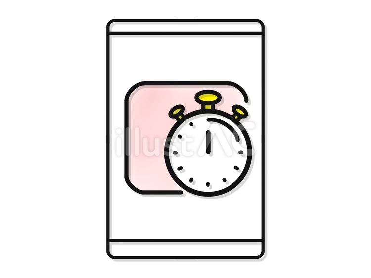 スマートフォンのタイマーアプリアイコン	 タイマー,アプリ,スマートフォンのイラスト素材