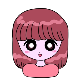 女の子　アイコン　イラスト 女の子,アイコン,かわいい,アニメ,ワンポイント,笑顔,素材,イラストのイラスト素材