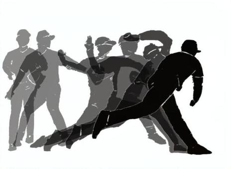 野球ピッチャーモーション 野球,ベースボール,プロ野球,高校野球,メジャー,スポーツ,社会人野球,試合,甲子園,選手のイラスト素材