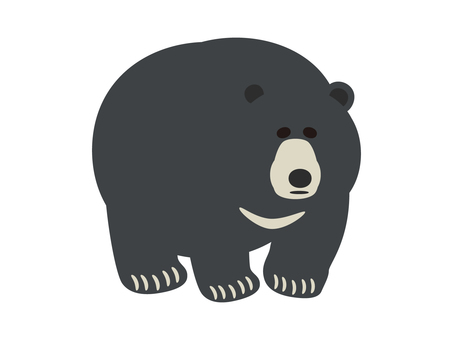 黒い熊のイラスト素材5 熊,くま,歩く,危険,野生,動物,爪,大きい,黒,ツキノワグマのイラスト素材