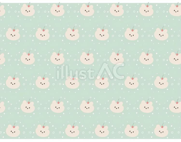 くまちゃんのクリームソーダ風パターン くま,韓国風,クリームソーダのイラスト素材