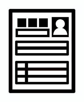 履歴書アイコン 履歴書,就職活動,就活,シンプル,個人情報,書類,証明写真,履歴,データ,挿絵のイラスト素材