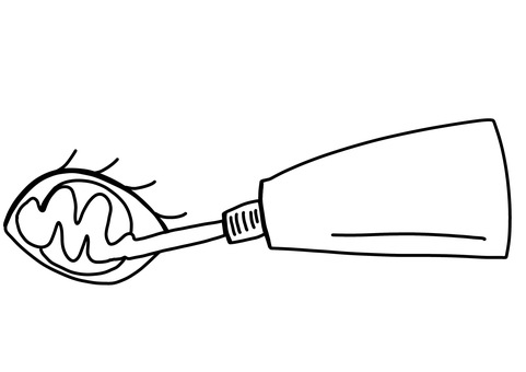 目に軟膏を直接　線画 目,軟膏,眼科,塗布,線画のイラスト素材