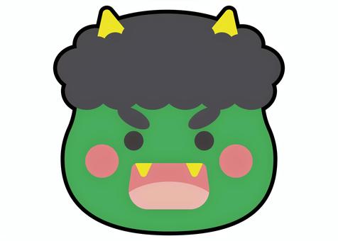 節分の鬼、緑鬼のお面 節分の鬼、緑鬼のお面 節分,鬼,お面,おに,オニ,鬼の面,鬼のお面,面,節分鬼,節分の鬼のイラスト素材