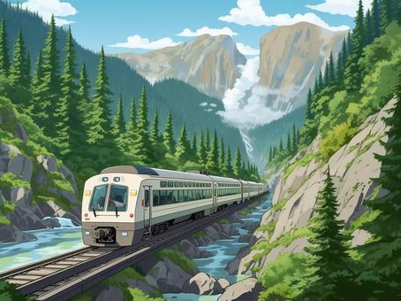 Illustration, electric train, vehicle, sky, 