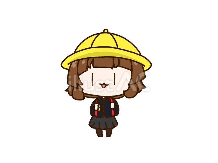 小学校に通う女の子（口開いてる） 小学生,女の子,小学校のイラスト素材