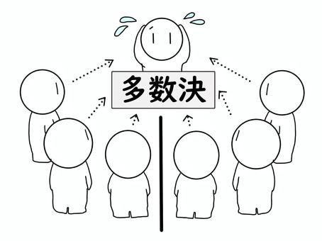 多数決 多数決,責任,重要,判断,注目,決定,最後,五分五分,半数,半々のイラスト素材