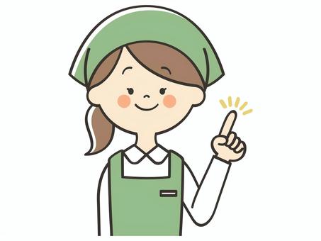 指差しする女性店員 指差しする女性店員 店員,ポイント,指差し,説明,教える,解説,注目,誘導,お知らせ,アドバイスのイラスト素材