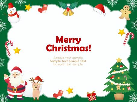 クリスマスの背景、フレーム18 クリスマス,サンタクロース,クリスマスツリー,トナカイ,ひいらぎ,フレーム,背景,枠,柊,雪だるまのイラスト素材