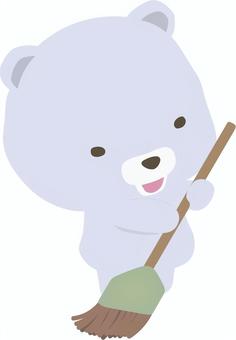 Broom _ bear _ white _ smile, , JPG, PNG and AI