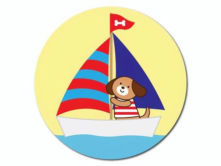 Illustration, dog, a yacht, sea, 