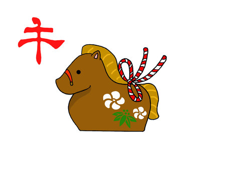 午年の年賀状素材（土鈴２）