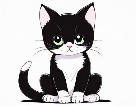 sitting cat, cat, kitten, black cat, JPG and PNG