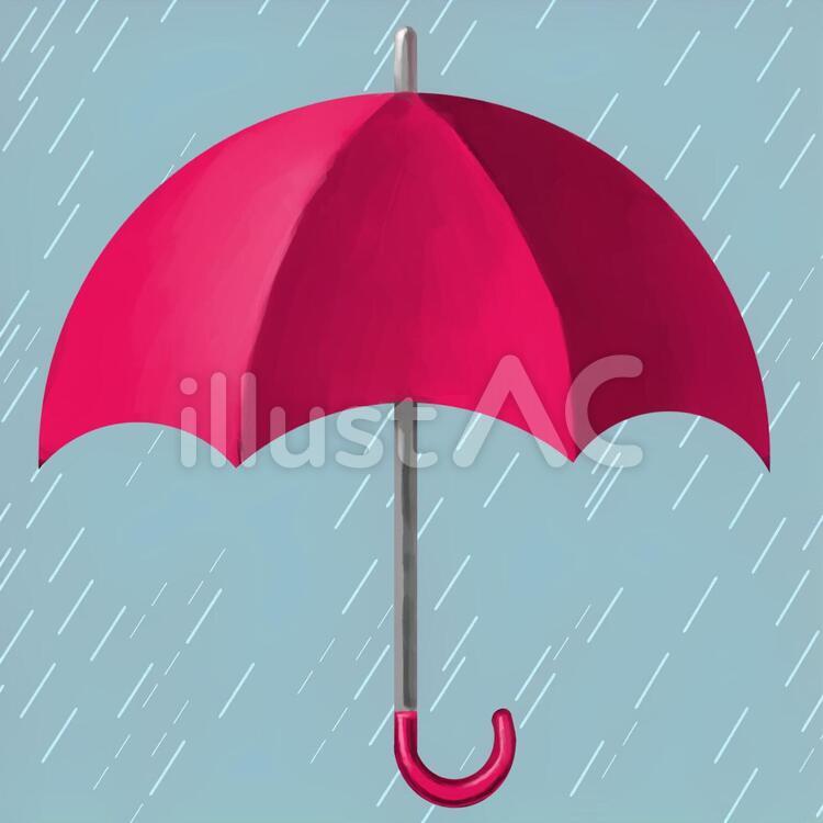 ピンクの傘 傘,雨,梅雨のイラスト素材