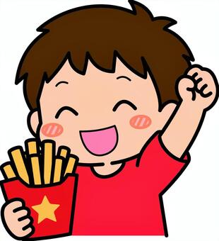 赤のフライドポテトの男子です。 フライドポテト,シンプル,食べる,食事,ファストフード,テイクアウト,ポテト,幸せ,食べ物,昼食のイラスト素材