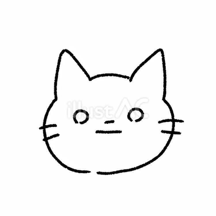 ねこの真顔 かわいい,ほっこり,ゆるいのイラスト素材