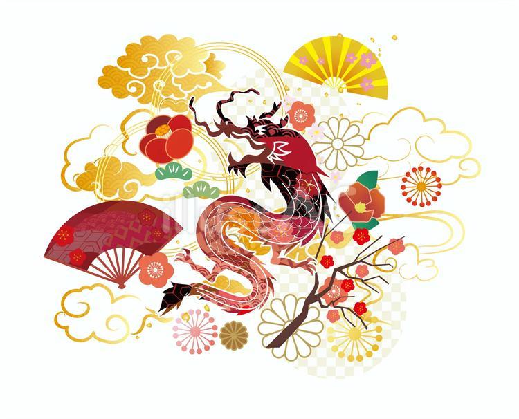 2024年の正月素材 年賀状,年賀,2024年のイラスト素材