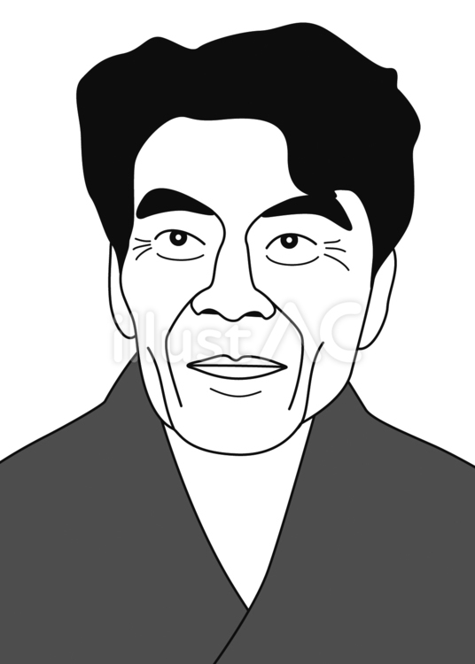 吉川英治（白黒） 吉川英治,歴史,文学のイラスト素材