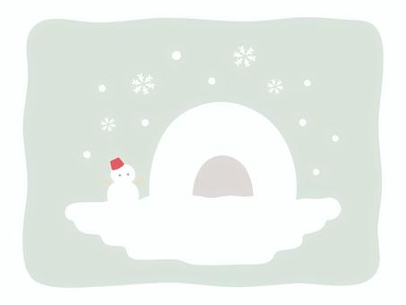 雪だるまとかまくら、冬のイラスト 雪だるまとかまくら、冬のイラスト 冬,かまくら,冬景色,雪,雪だるま,雪遊び,スノーマン,風景,かわいい,イラストのイラスト素材