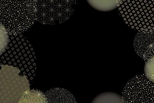 年賀状に使える和風黒背景テンプレ 年賀状,和風,背景,年賀,テンプレート,新年,雅やか,雅,和,金のイラスト素材