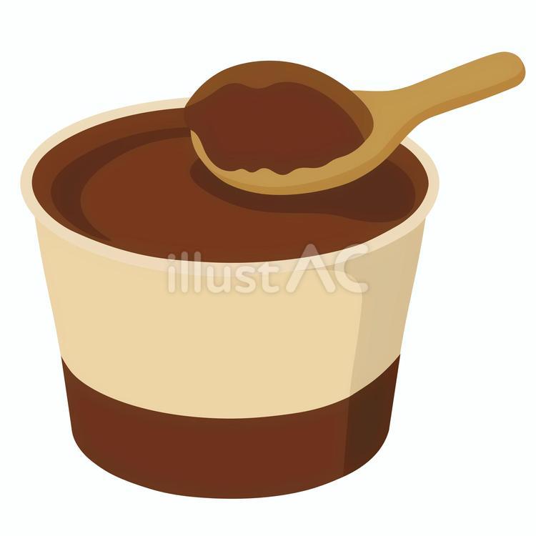 カップアイス（チョコレート）　絵文字 かわいい,絵文字,アイコンのイラスト素材