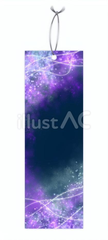 夜空模様の短冊のイラスト