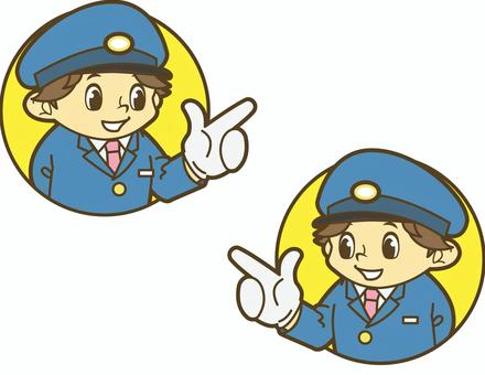 指差し確認する鉄道員