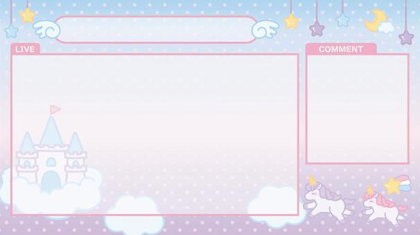 ゆめかわいい配信背景素材 ゆめかわいい,ゆめかわ,パステルカラー,vtuber,配信画面,雑談,雑談配信,ゲーム配信,配信,ライブのイラスト素材