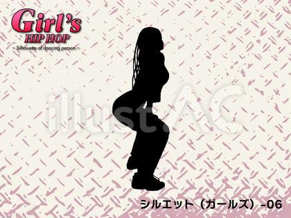 ガールズダンスのシルエット単品-06