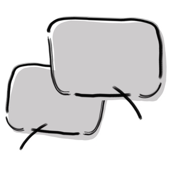 Illustration, speech balloon, be interrupted, two, 