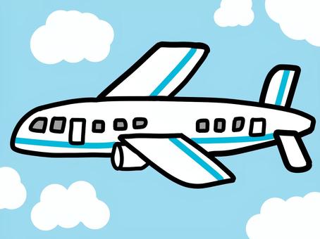 飛行機背景あり 飛行機,乗り物,旅行,移動,運ぶ,シンプル,かわいい,飛ぶ,旅客機,空のイラスト素材