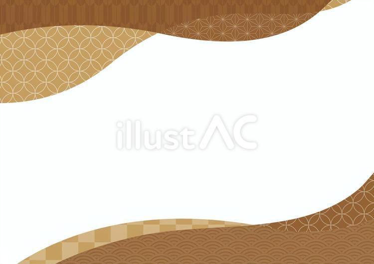 金色の和柄の曲線の背景素材 和風,和柄,曲線のイラスト素材