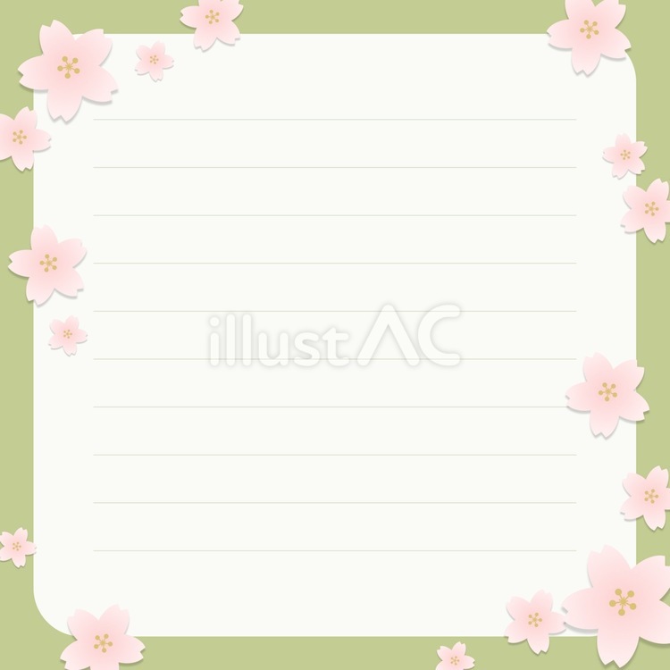 桜のメモ帳フレーム 卒業,入学,メモのイラスト素材