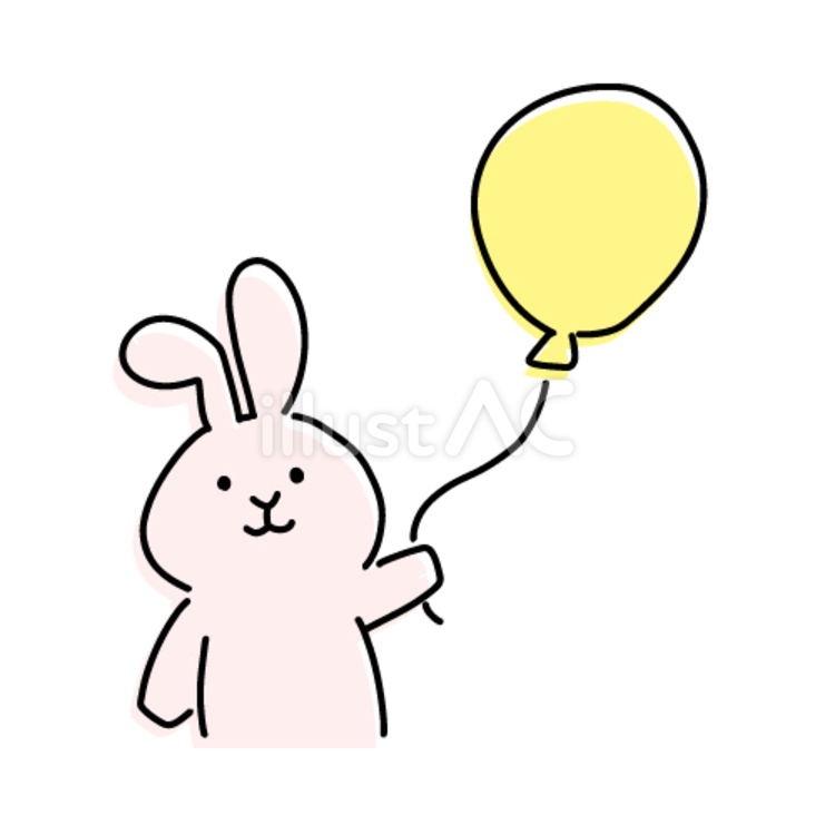 風船を持ったウサギのベクターイラスト うさぎ,風船,バルーンのイラスト素材