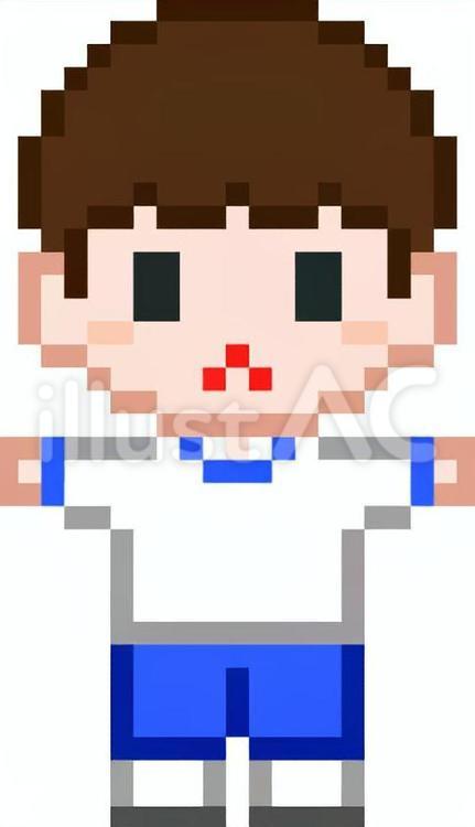 ドット絵の長袖体操着の男の子です。 ドット絵,体操着,シンプルのイラスト素材