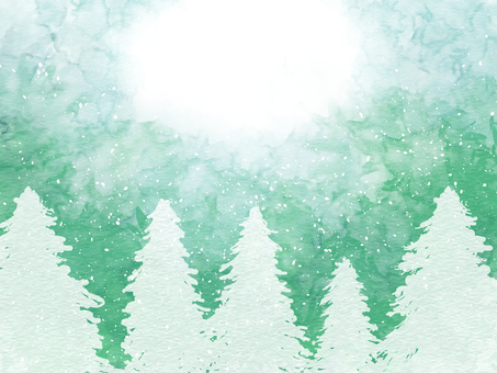 モミの木と雪01 モミの木,雪,クリスマス,クリスマスツリー,森,森林,雪景色,粉雪,ボタニカル,自然のイラスト素材