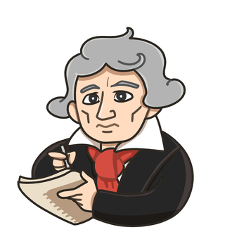 ベートーヴェン 作曲家,音楽家,クラシック,音楽,偉人,ベートーベンのイラスト素材